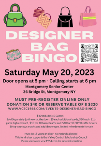 VCSC Designer Bag Bingo