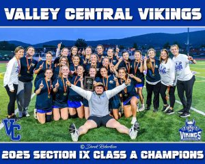 2025 section 9 champions celebratory graphic for a Valley Central sports team