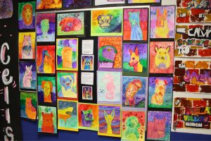 Artwork on the wall created by Valley Central students. 