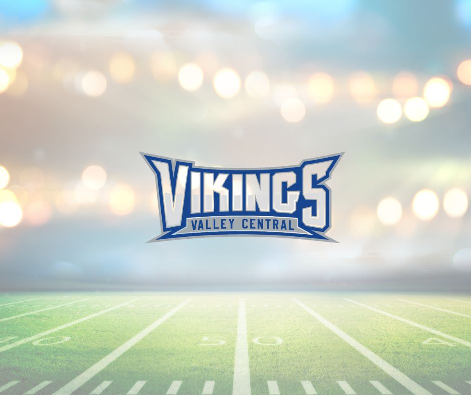 Football stadium graphic with Vikings logo in the center