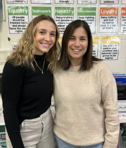 Megan Guidry poses with her mentor and former 5th grade teacher Mrs. Garrison.